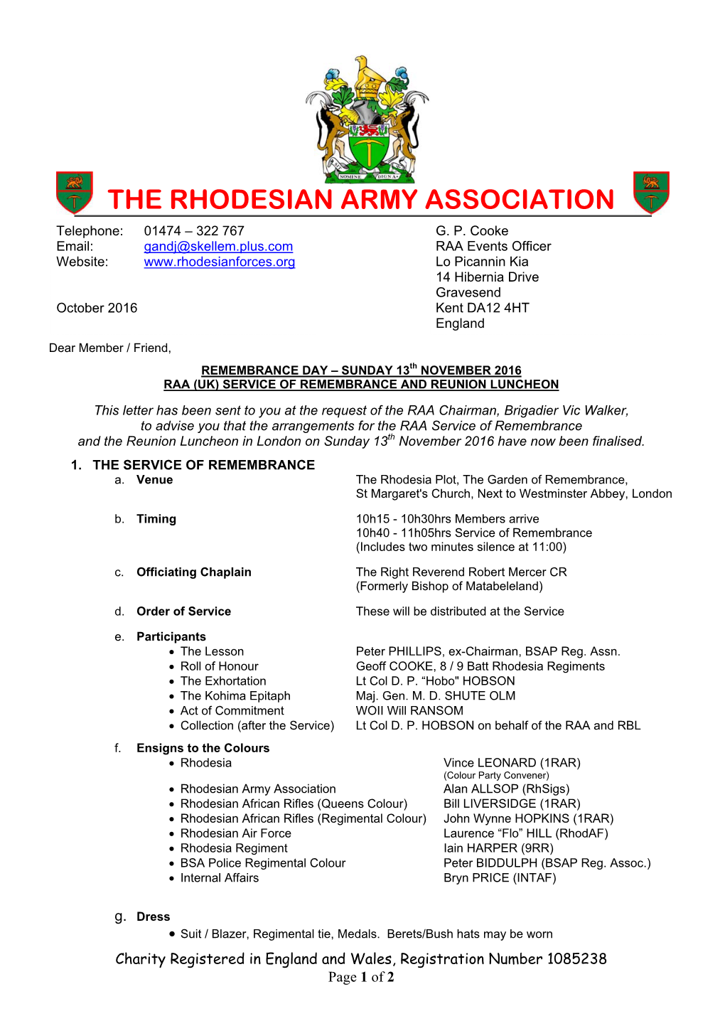 The Rhodesian Army Association