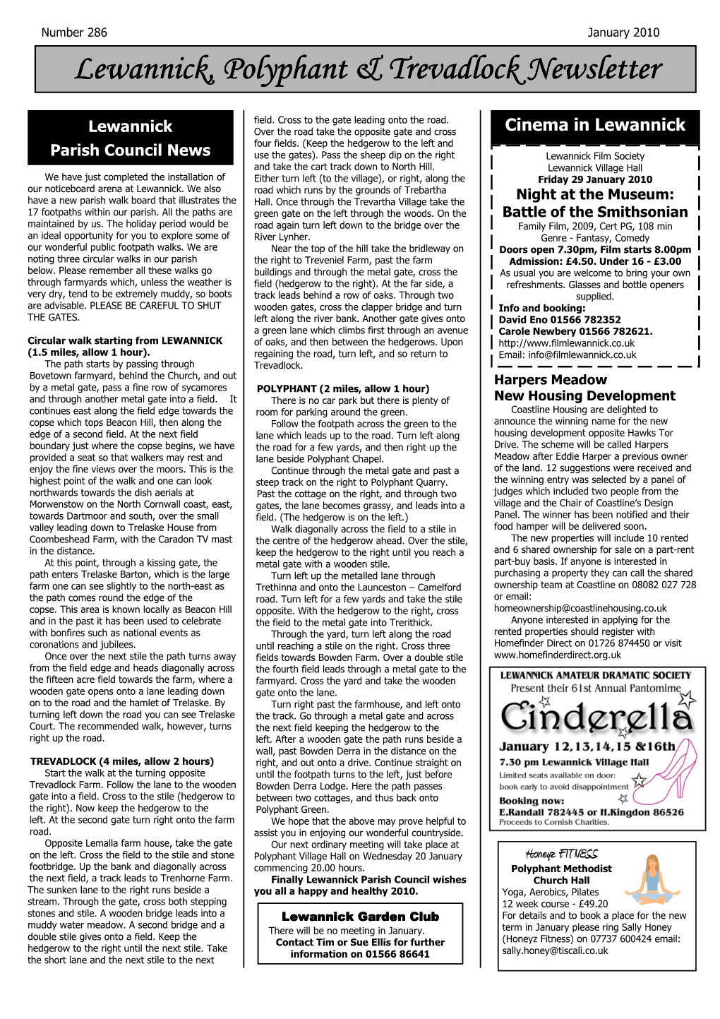 Number�286�� � � � � � � � � � � � � �� � � � � � � � � � � � � � � January�2010� Lewannick, Polyphant & Trevadlock Newsletter