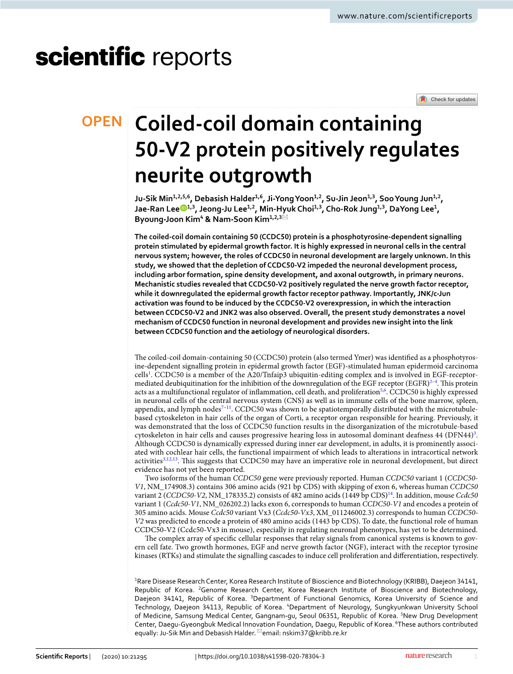 Coiled-Coil Domain Containing 50-V2 Protein Positively Regulates Neurite