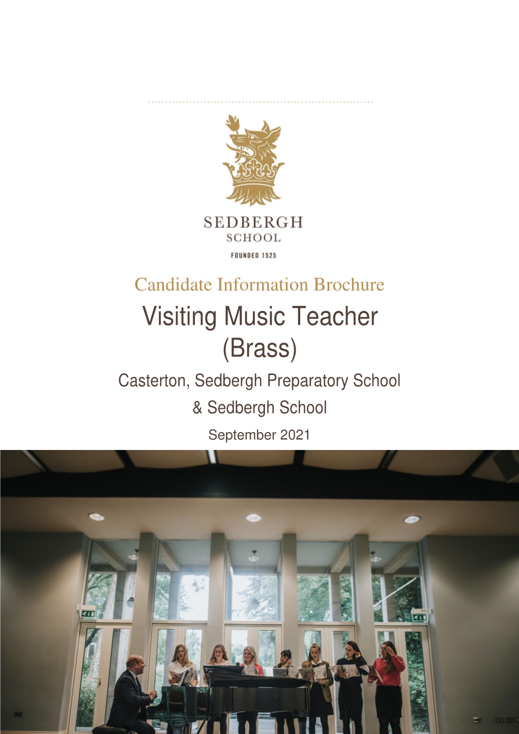 Visiting Music Teacher (Brass) Casterton, Sedbergh Preparatory School & Sedbergh School September 2021