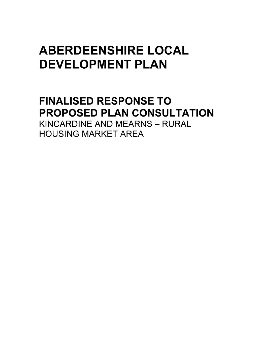 Aberdeenshire Local Development Plan
