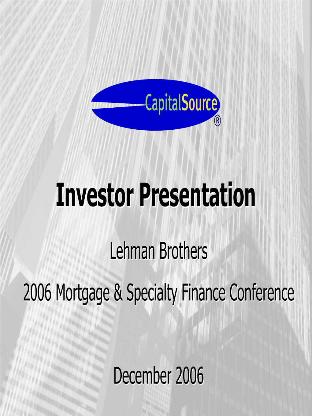 Investor Presentationpresentation