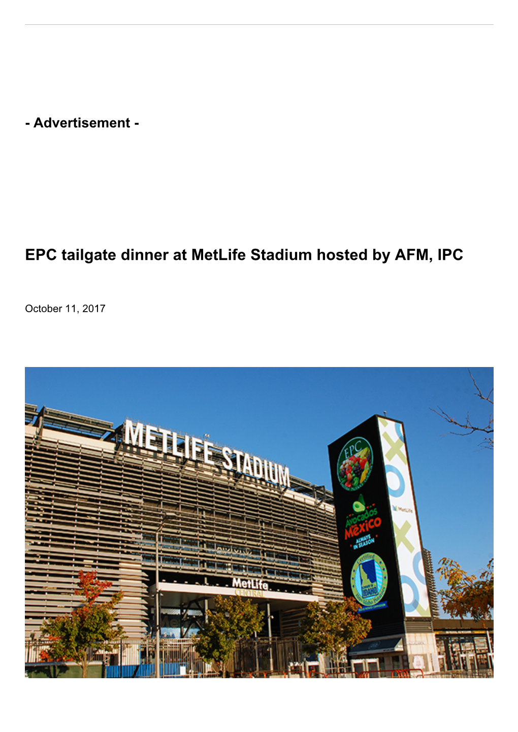 EPC Tailgate Dinner at Metlife Stadium Hosted by AFM, IPC