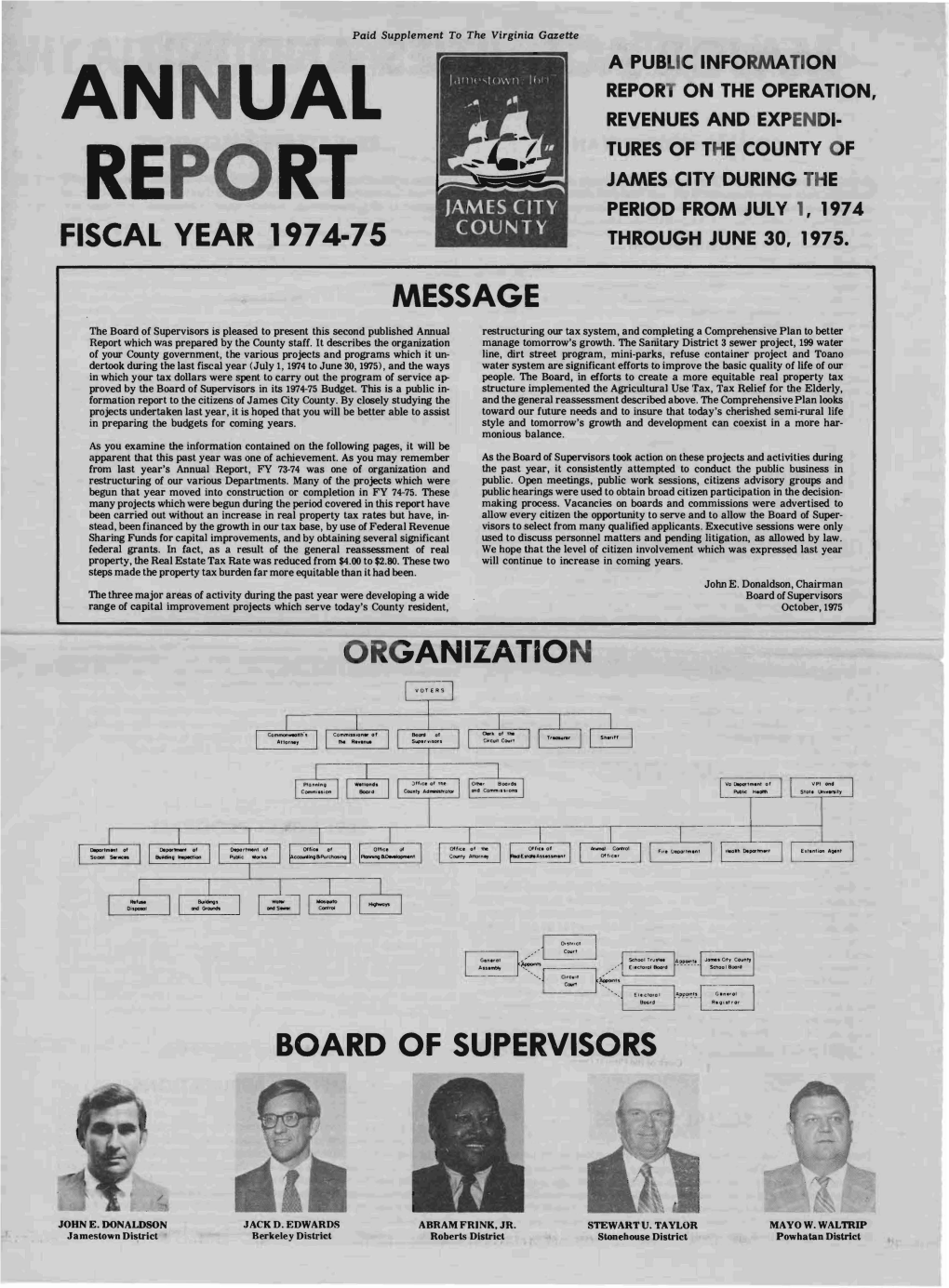 Annual Report; Fiscal Year 1974-1975