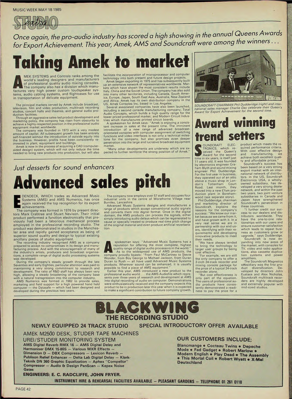 MUSIC WEEK MAY 18 1985 CTJ .0 R/. 7 Once Again, the Pro-Audio