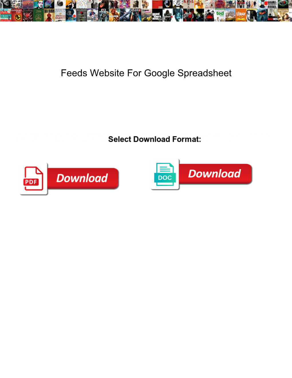 Feeds Website for Google Spreadsheet