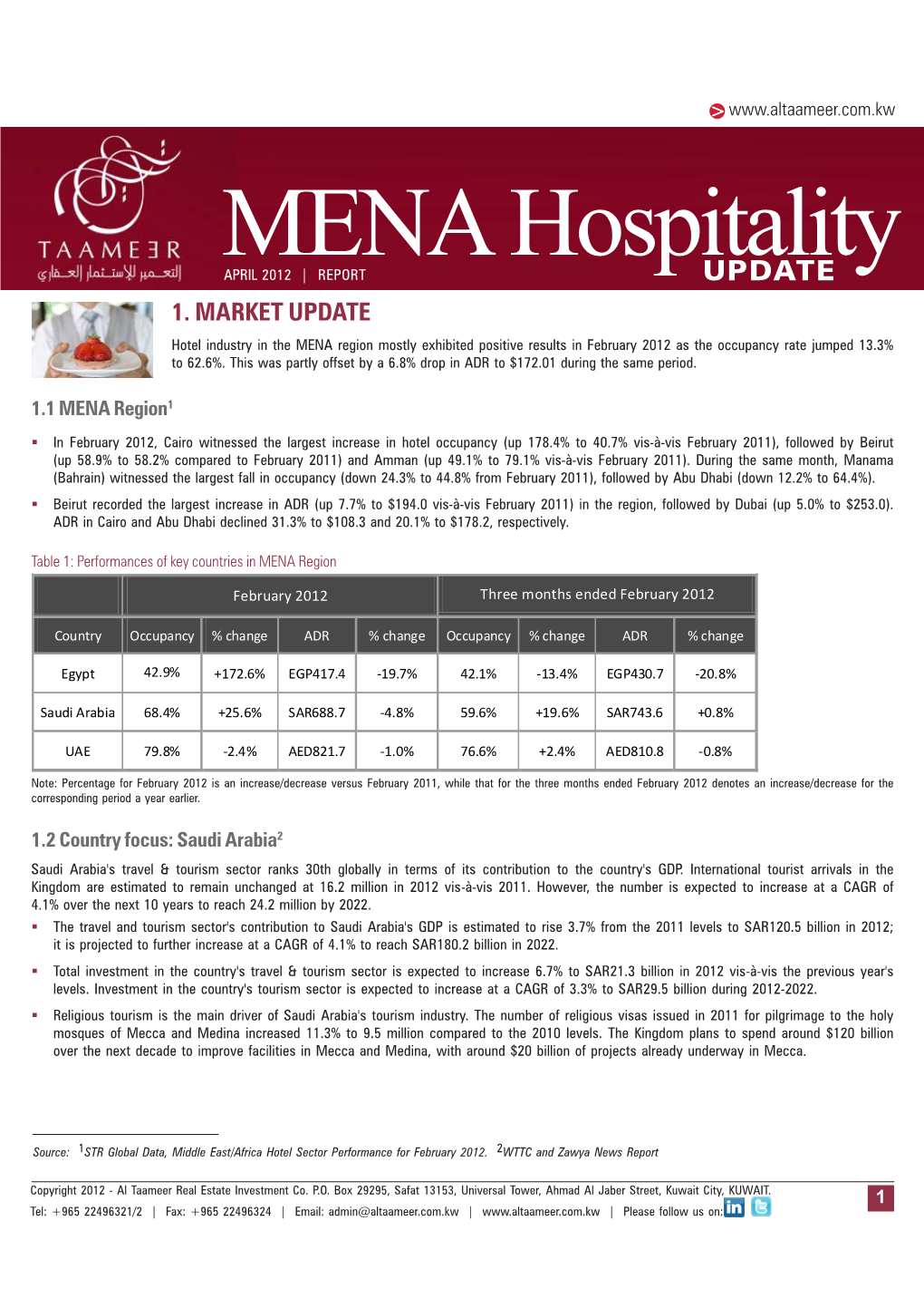 Al Tameer Hospitality Newsletter April 2012-Without 1.Pmd