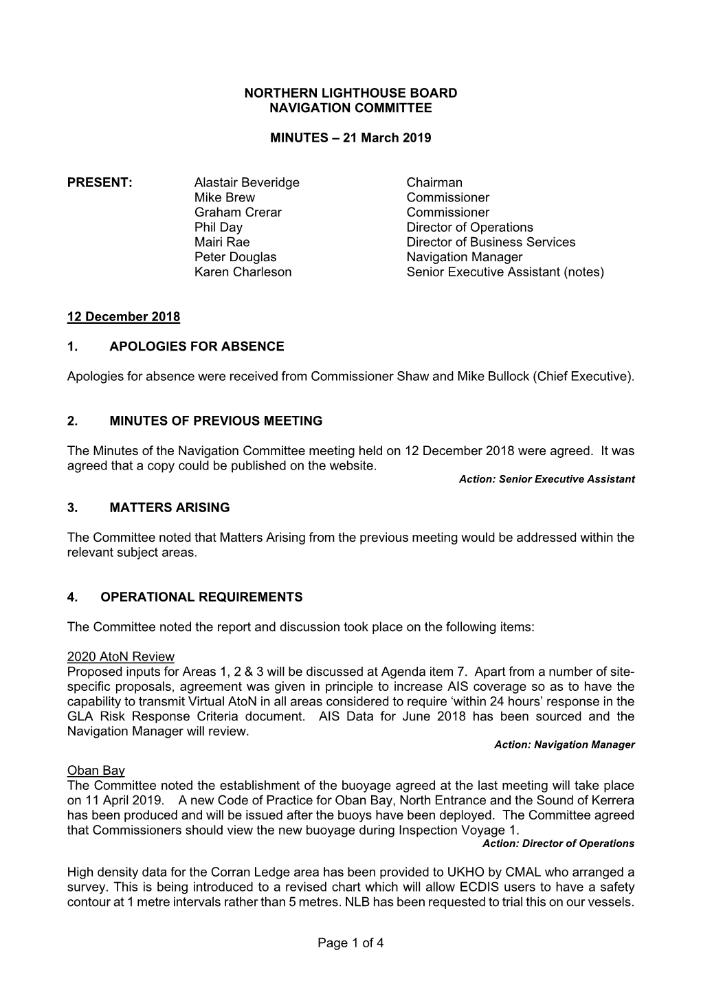 Navigation Committee Minutes 21 March