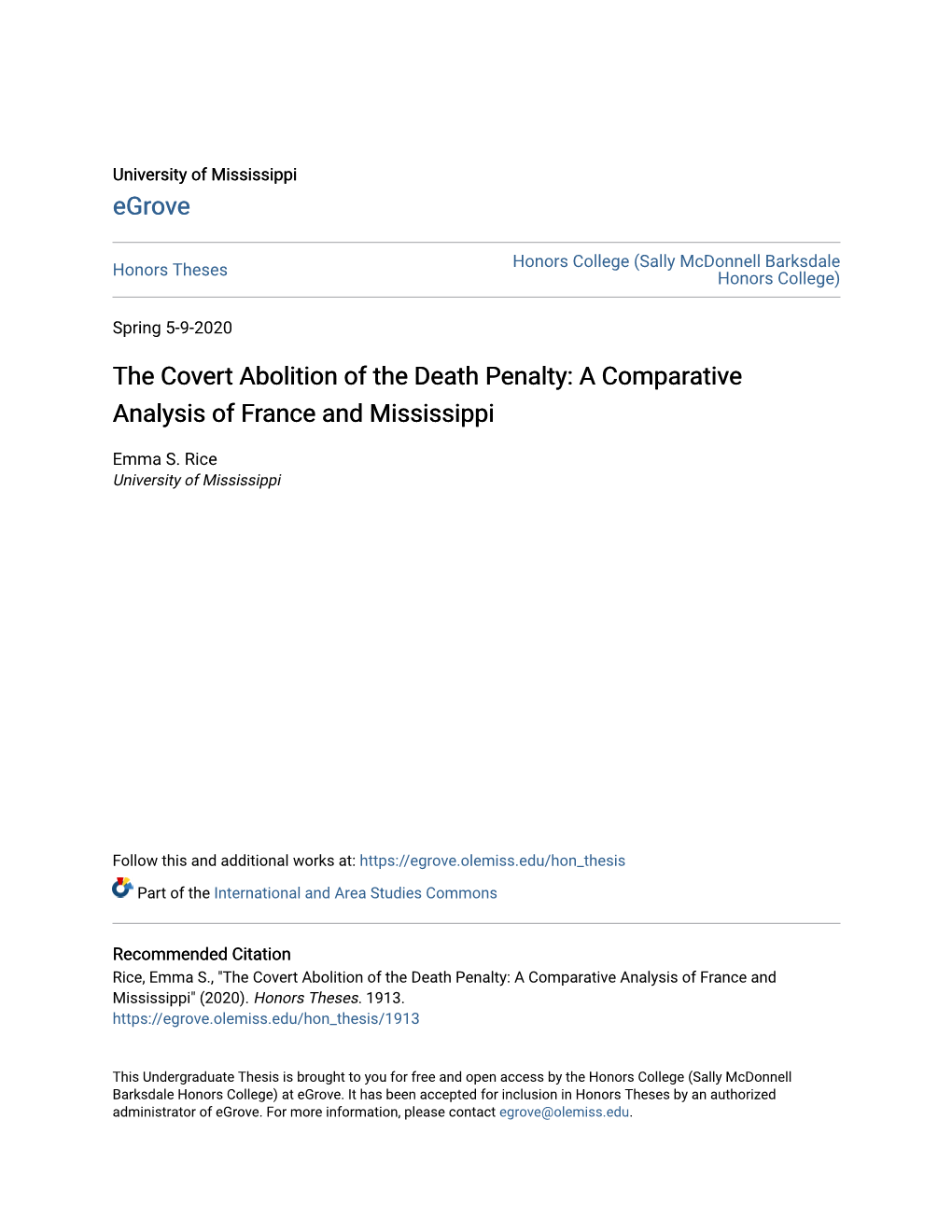 The Covert Abolition of the Death Penalty: a Comparative Analysis of France and Mississippi