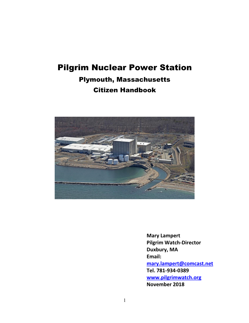 Pilgrim Nuclear Power Station Plymouth, Massachusetts Citizen Handbook