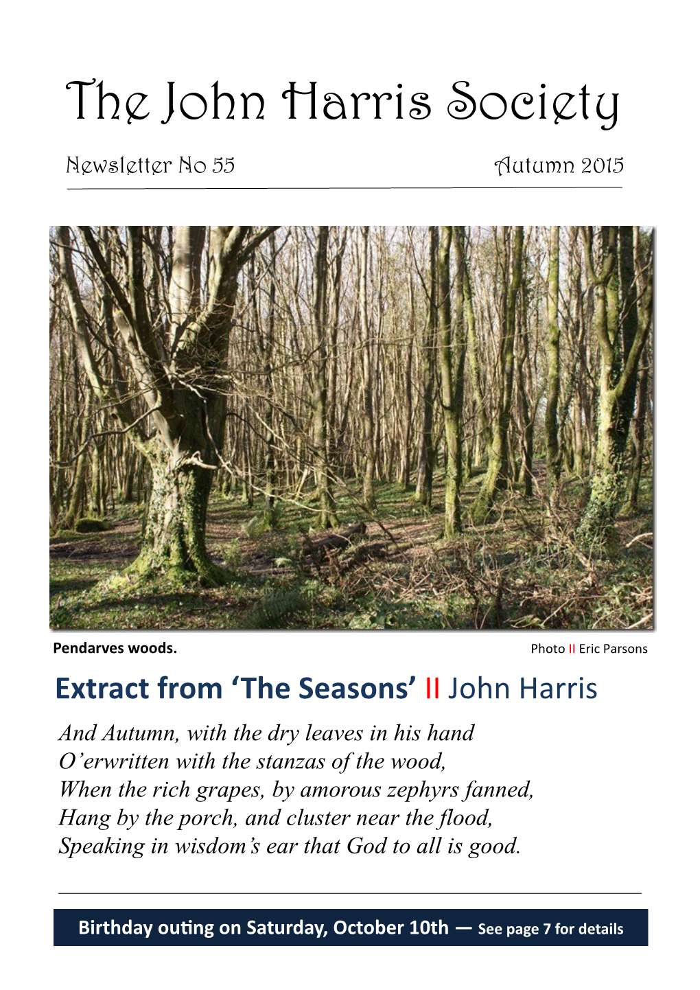 The John Harris Society Newsletter No 55 Autumn 2015