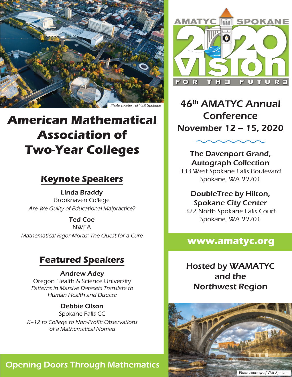 American Mathematical Association of Two-Year Colleges Advance Conference Information