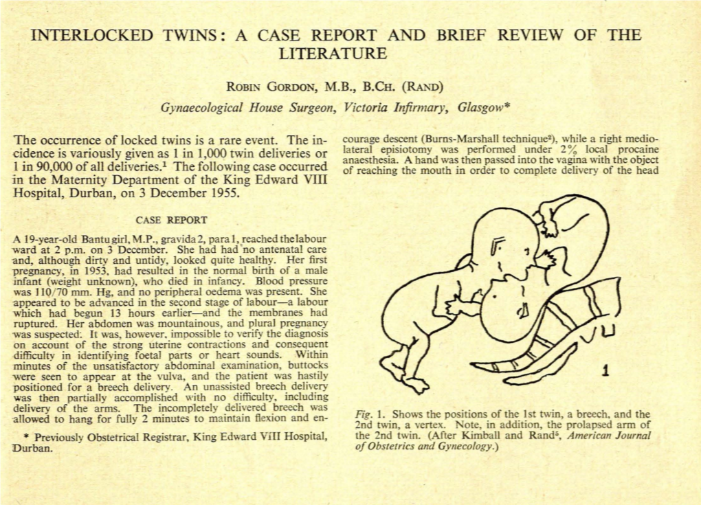 Interlocked Twins: a Case Report and Brief Review of the Literature