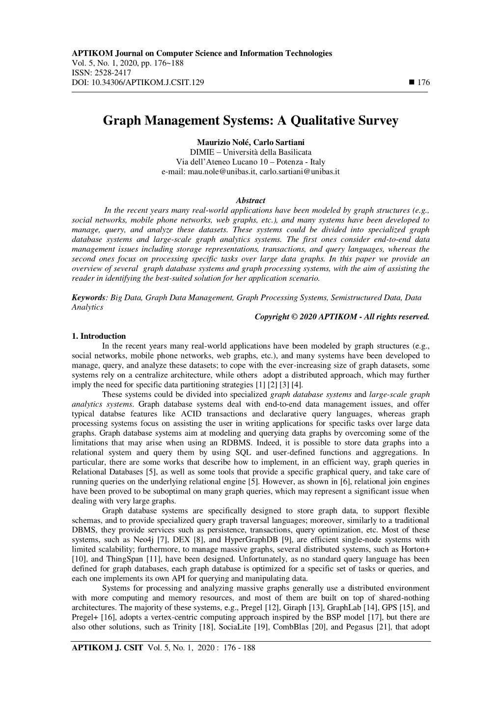 Graph Management Systems: a Qualitative Survey