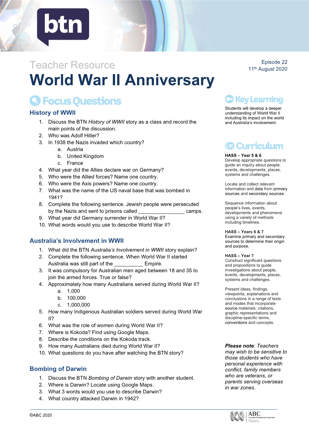 World War II Anniversary