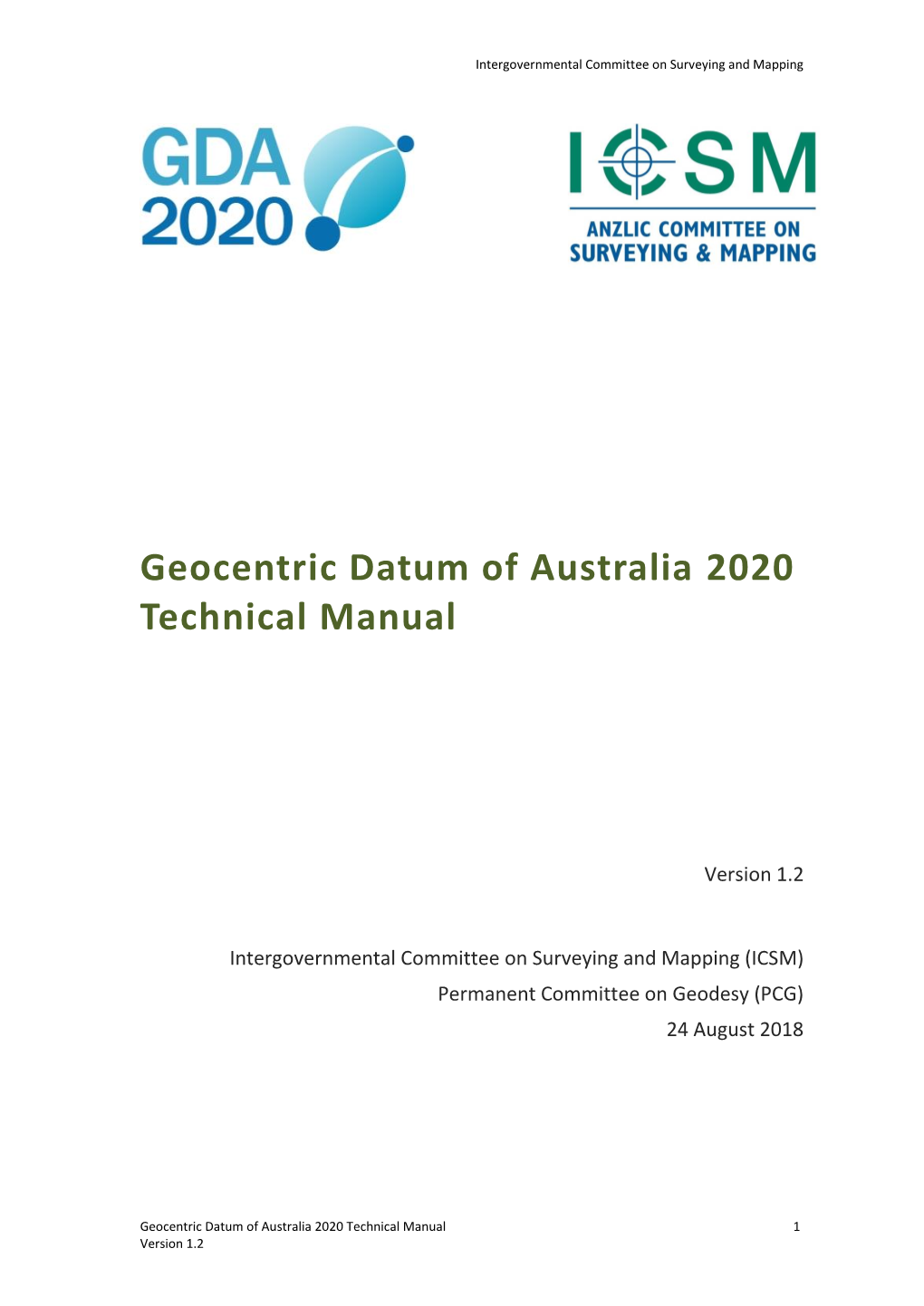 Geocentric Datum of Australia 2020 Technical Manual