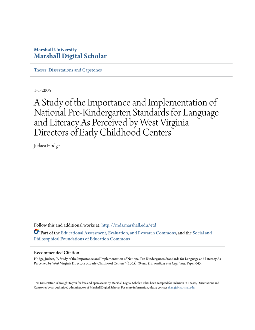 A Study of the Importance and Implementation of National Pre