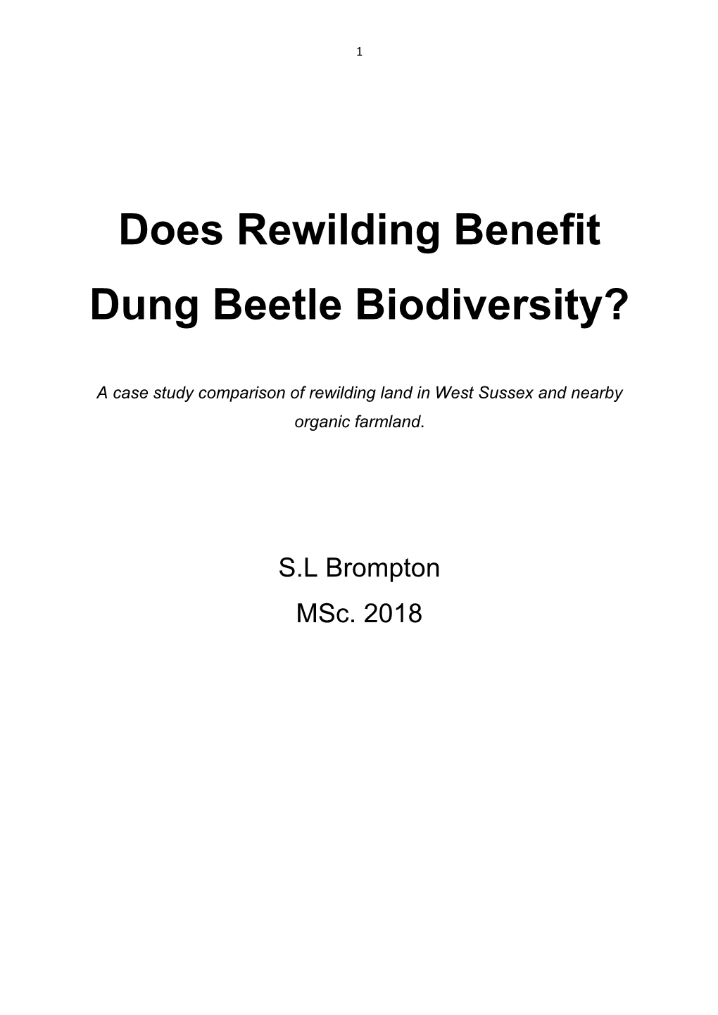 Does Rewilding Benefit Dung Beetle Biodiversity?