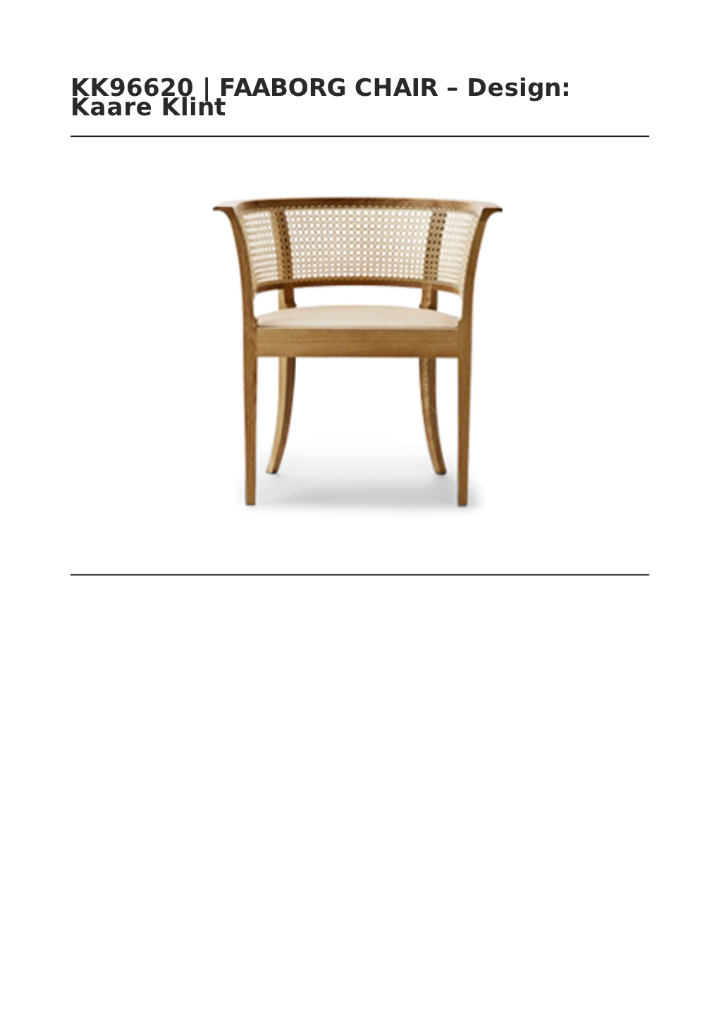 KK96620 | FAABORG CHAIR – Design: Kaare Klint DESCRIPTION