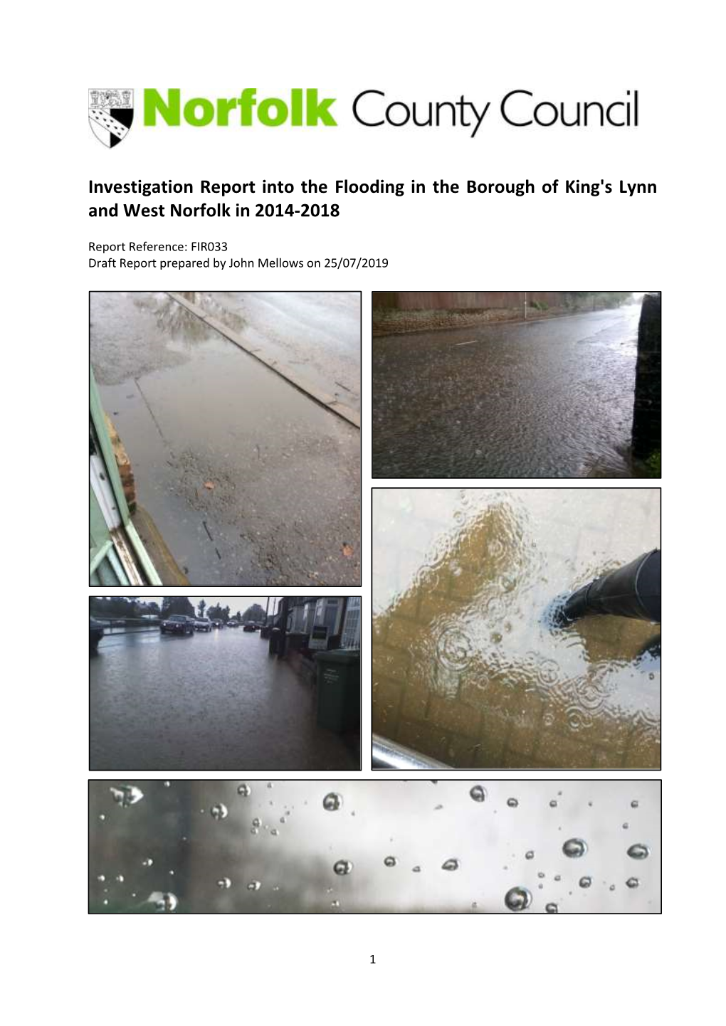 Investigation Report Into the Flooding in Kings Lynn and West Norfolk