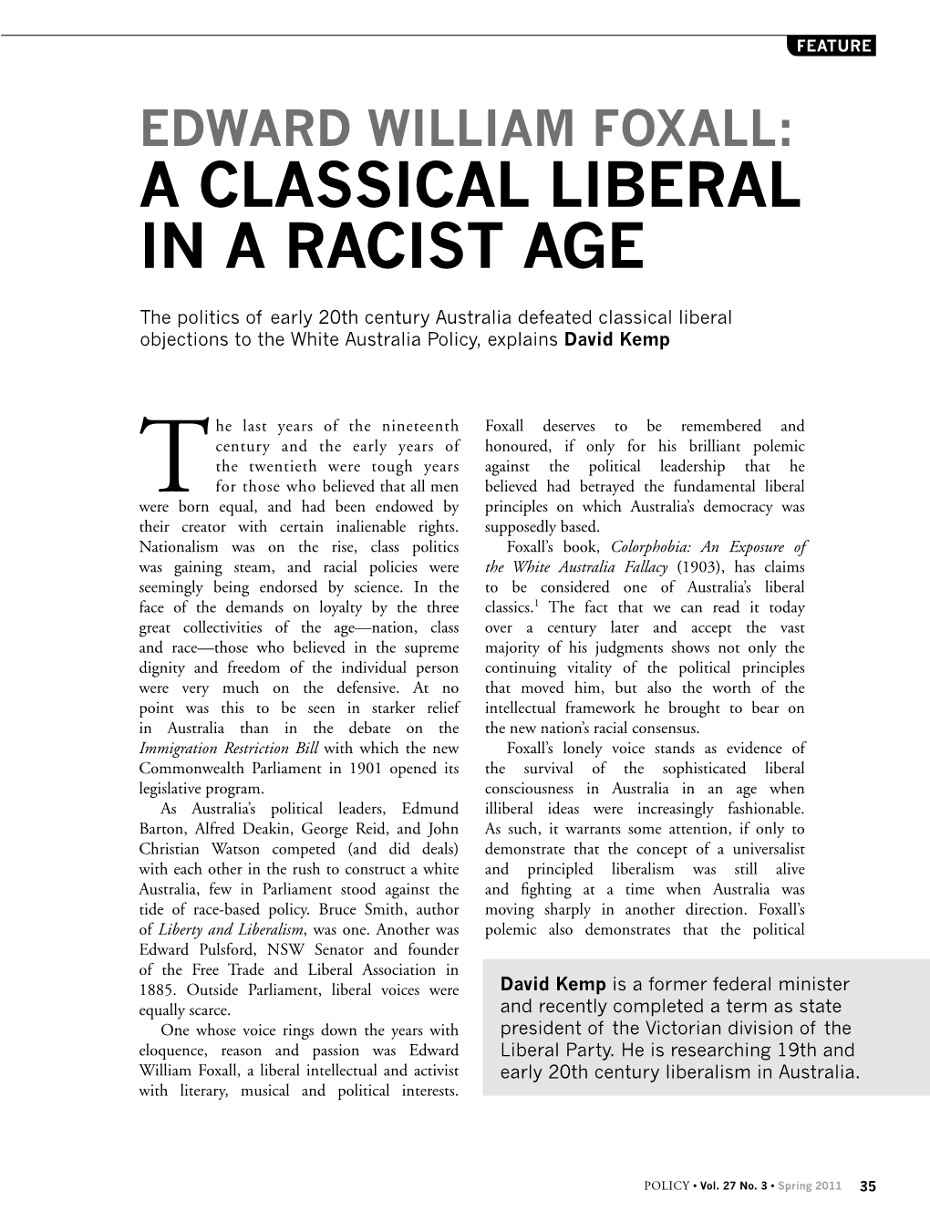 A Classical Liberal in a Racist Age