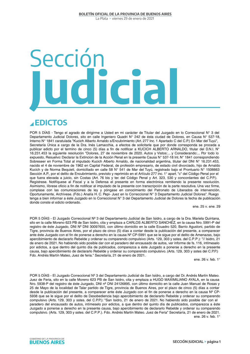 Sección Judicial
