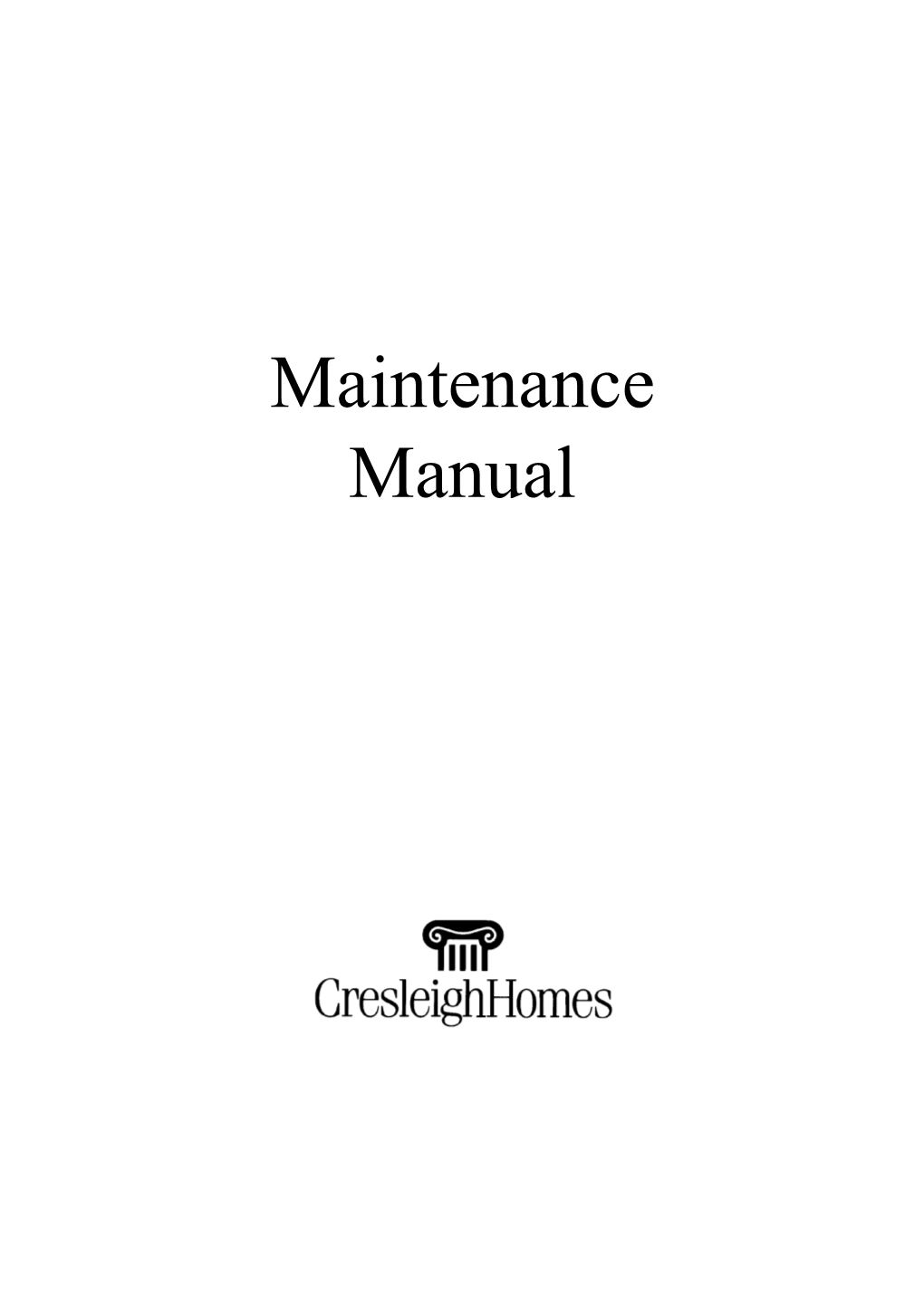 Maintenance Manual