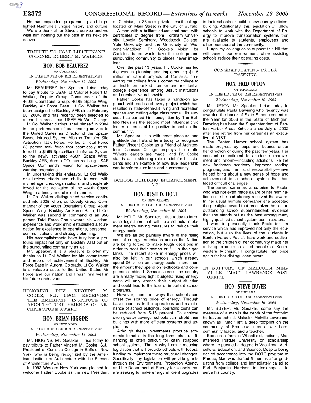 CONGRESSIONAL RECORD— Extensions of Remarks E2372 HON