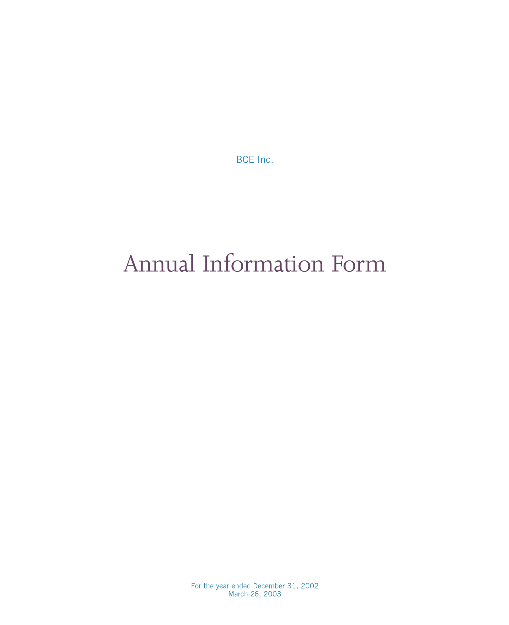 Annual Information Form