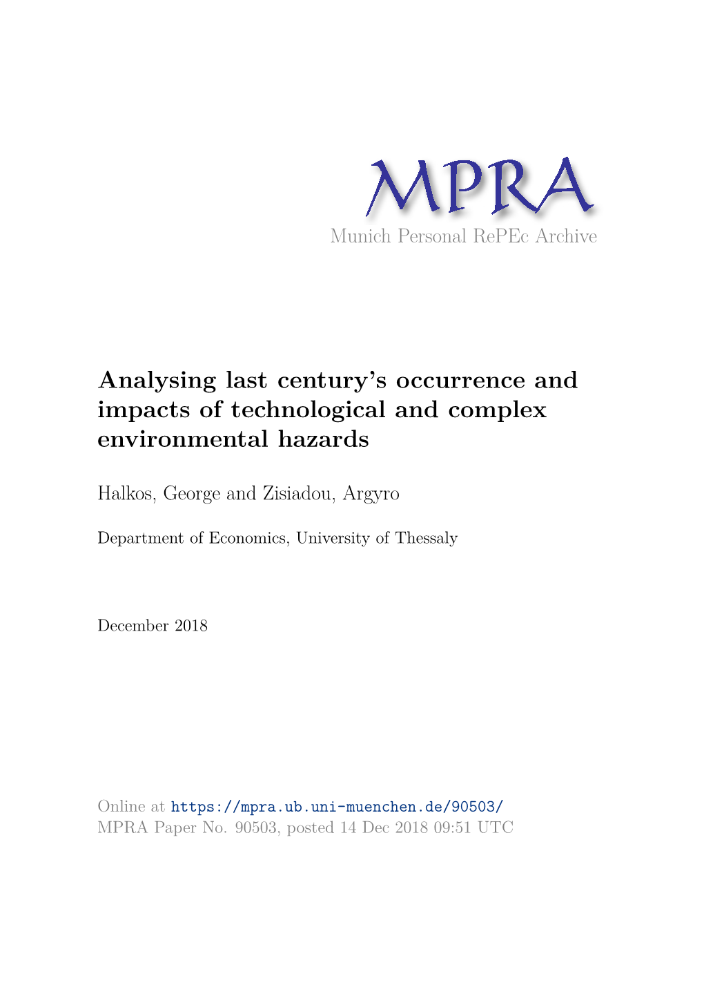 Analysing Last Century's Occurrence and Impacts of Technological And