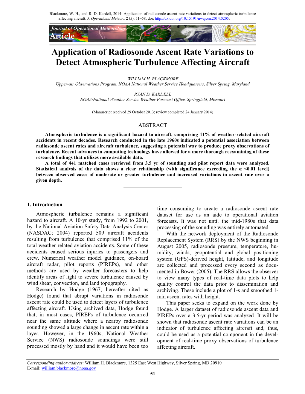 Article Application of Radiosonde Ascent Rate Variations to Detect