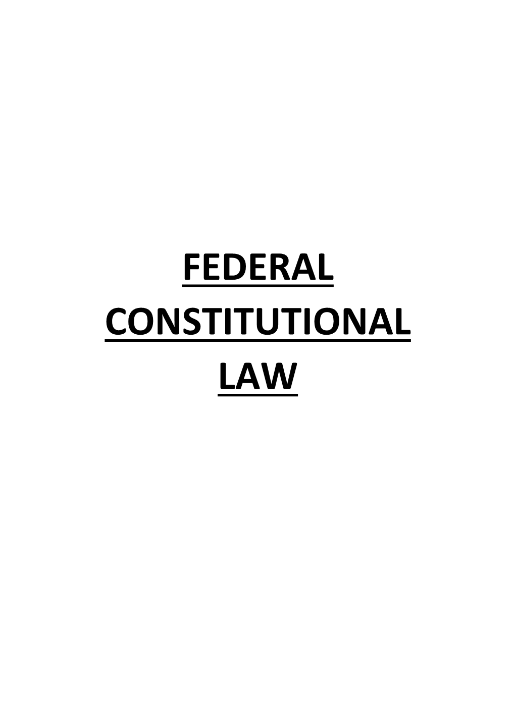 Federal Constitutional Law