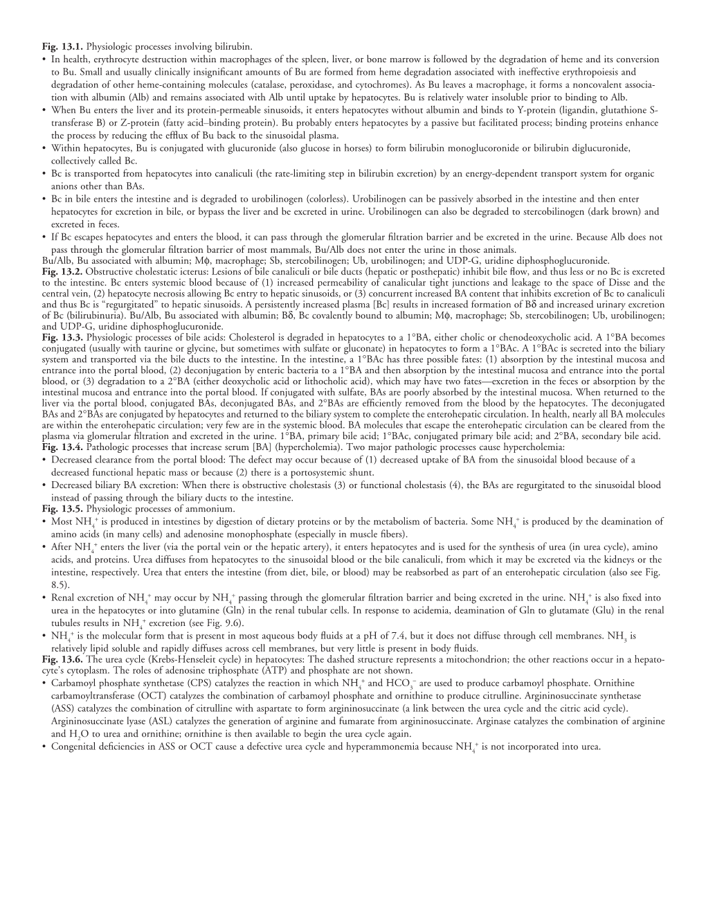 Fig. 13.1. Physiologic Processes Involving Bilirubin