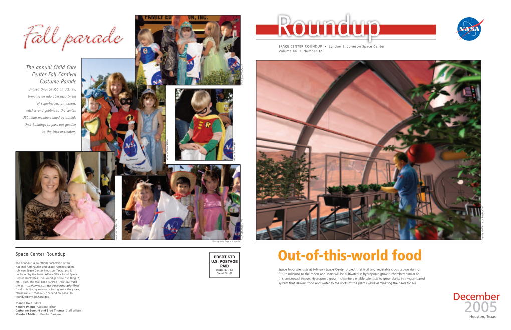 Out-Of-This-World Food the Roundup Is an Ofﬁcial Publication of the U.S