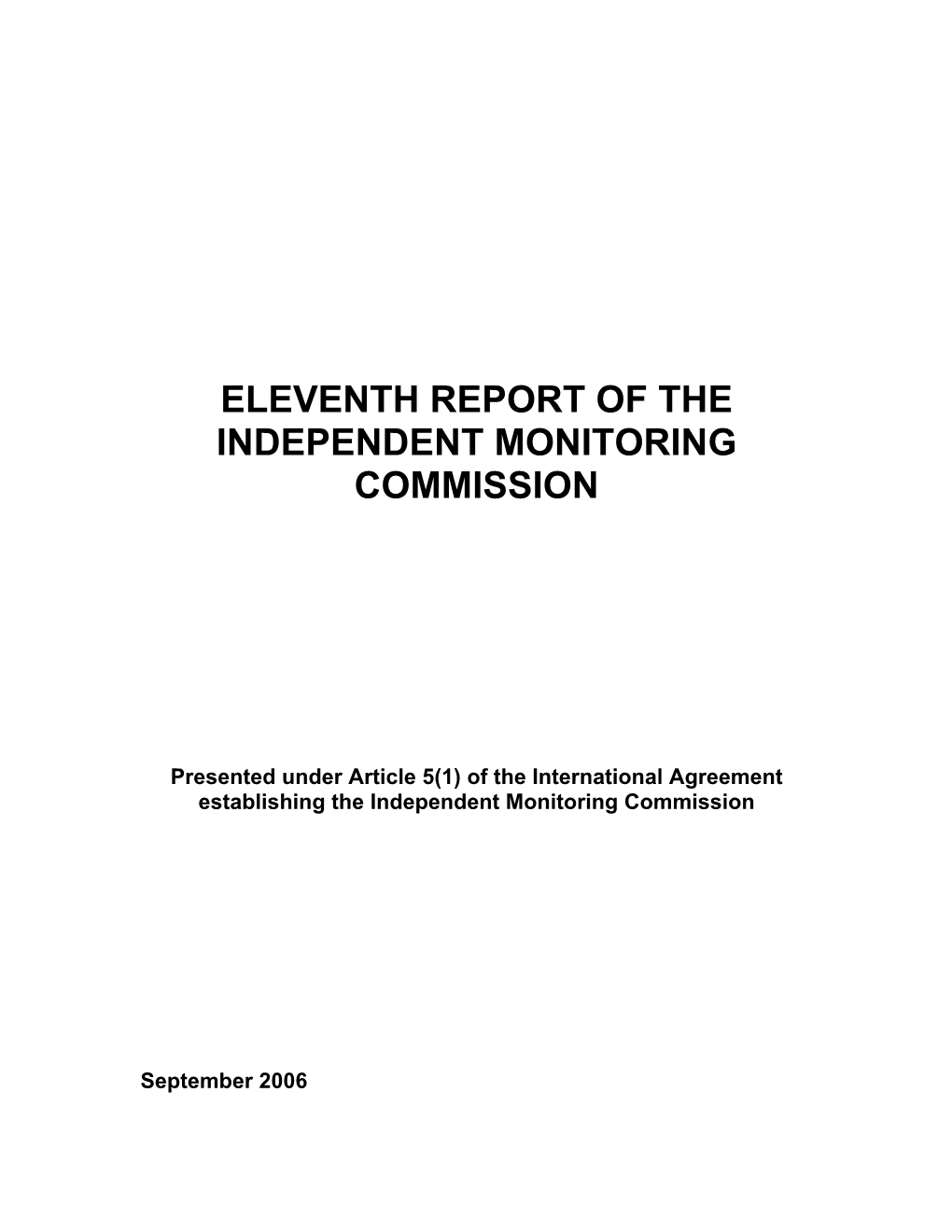 11Th Report of the Independent Monitoring Commission (PDF
