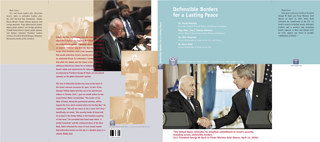 Defensible Borders Front Cover: U.S