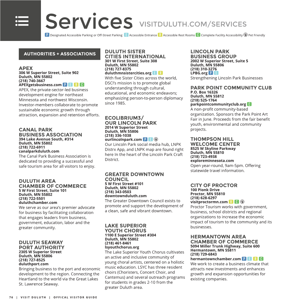 Services VISITDULUTH.COM/SERVICES