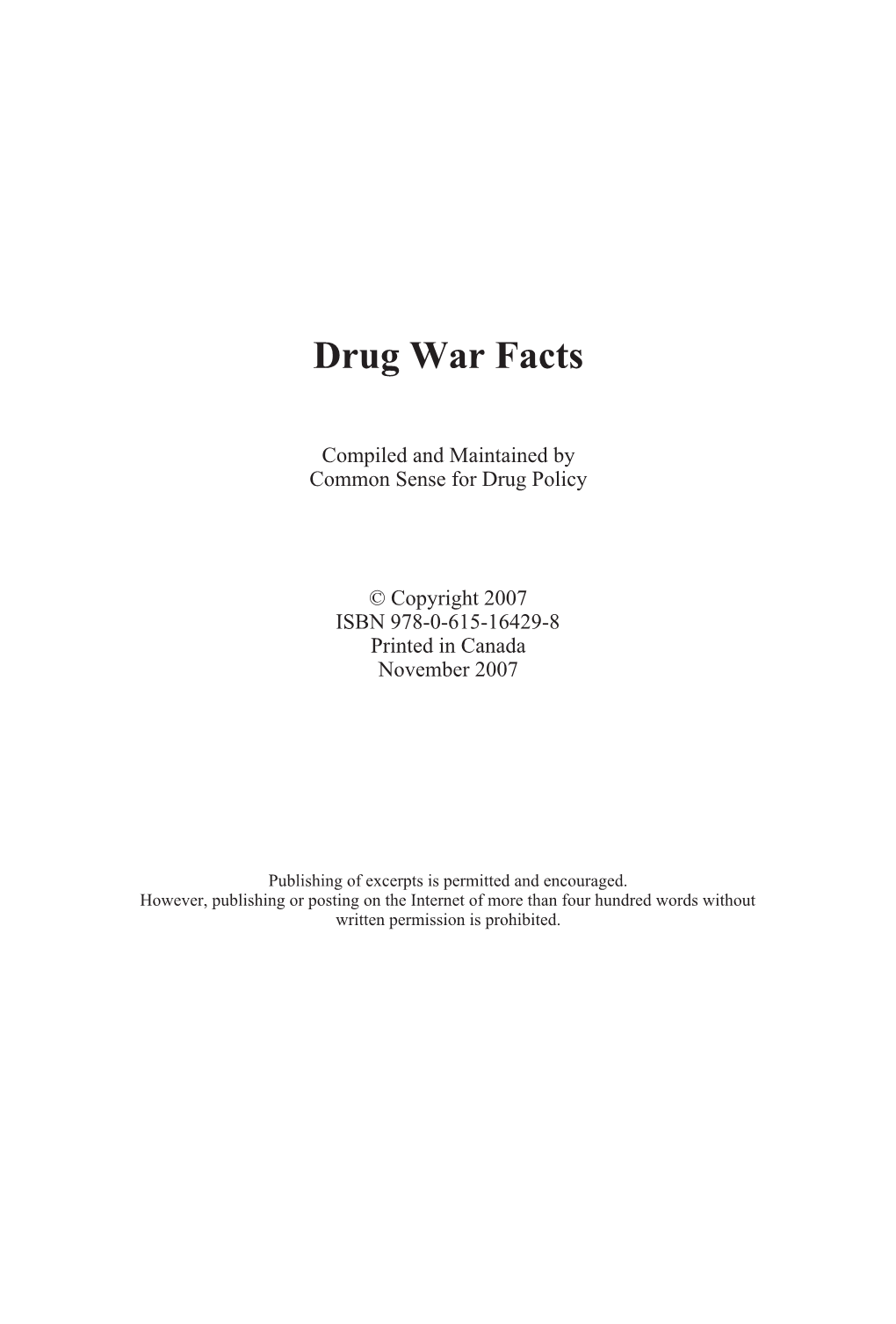 DRUG WAR FACTS 2007.Vp