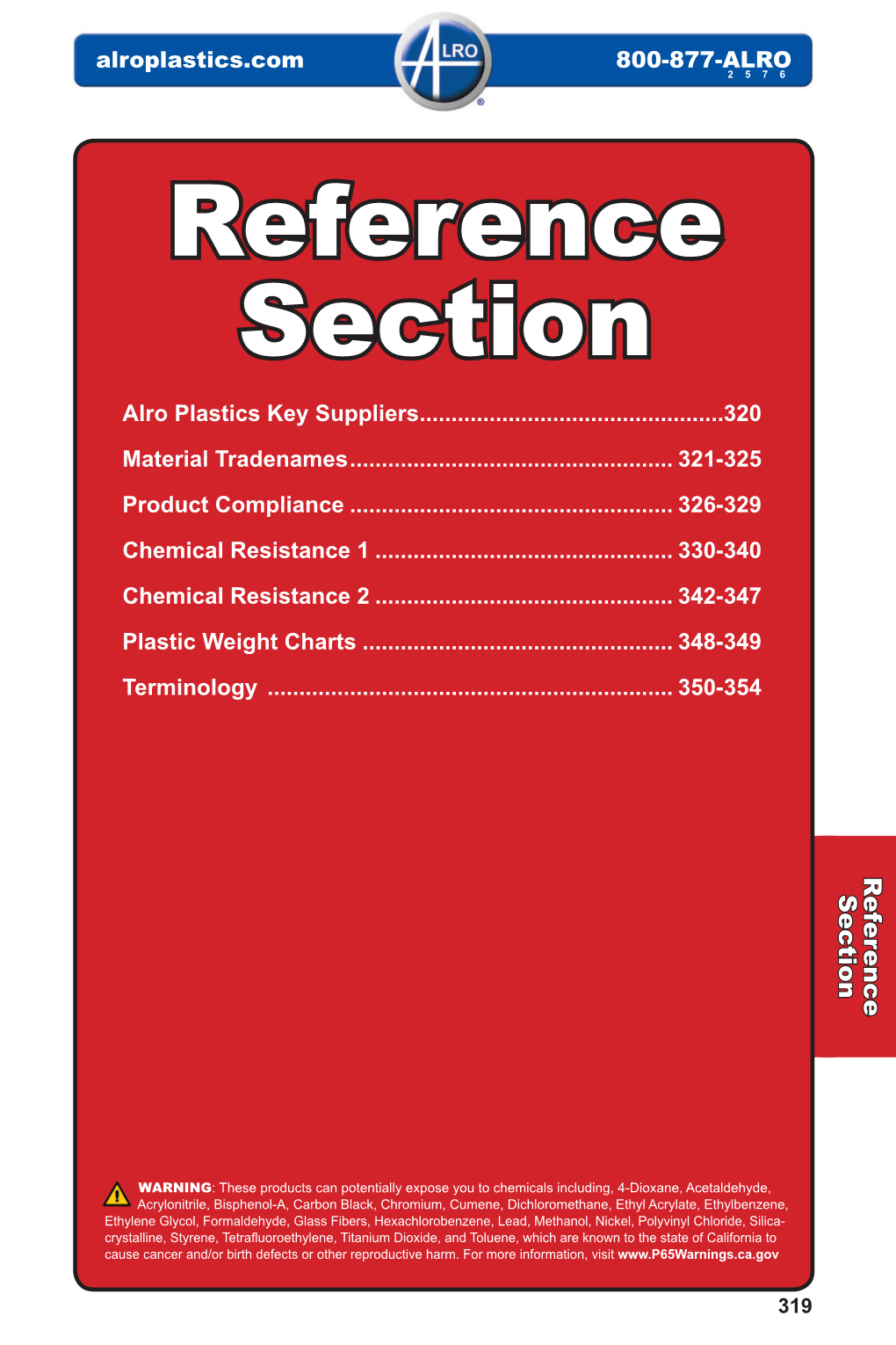 Reference Section Alro Plastics Key Suppliers