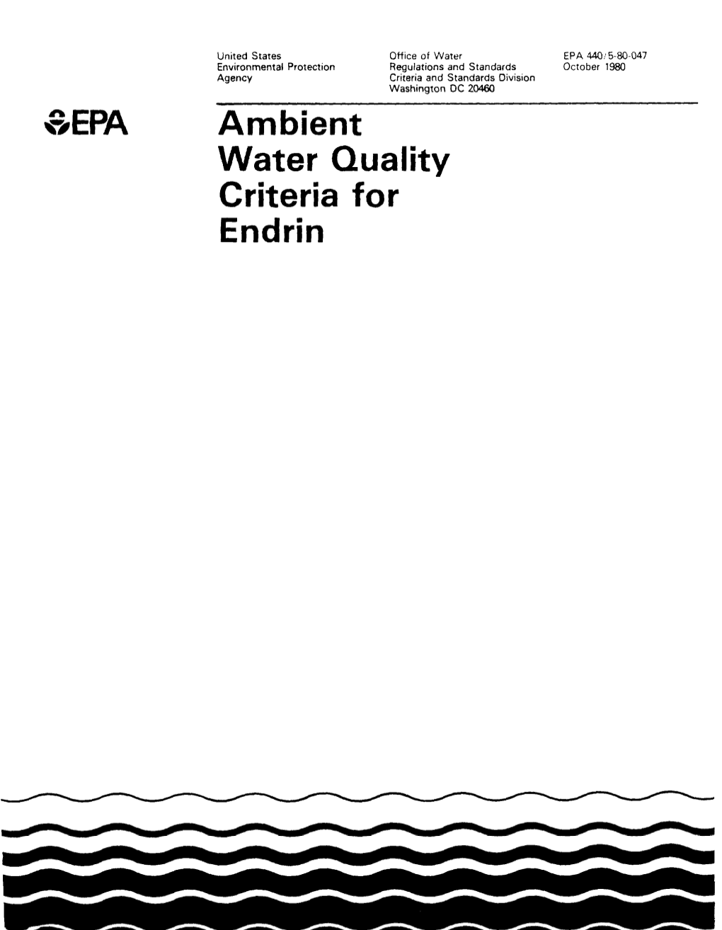 Endrin AMBIENTWATER QUALITY CRITERIA for ENDRIN