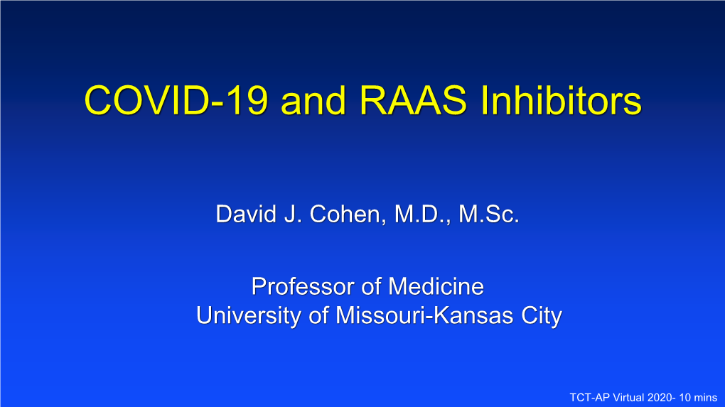 RAAS and COVID-19 Preclinical Evidence -1