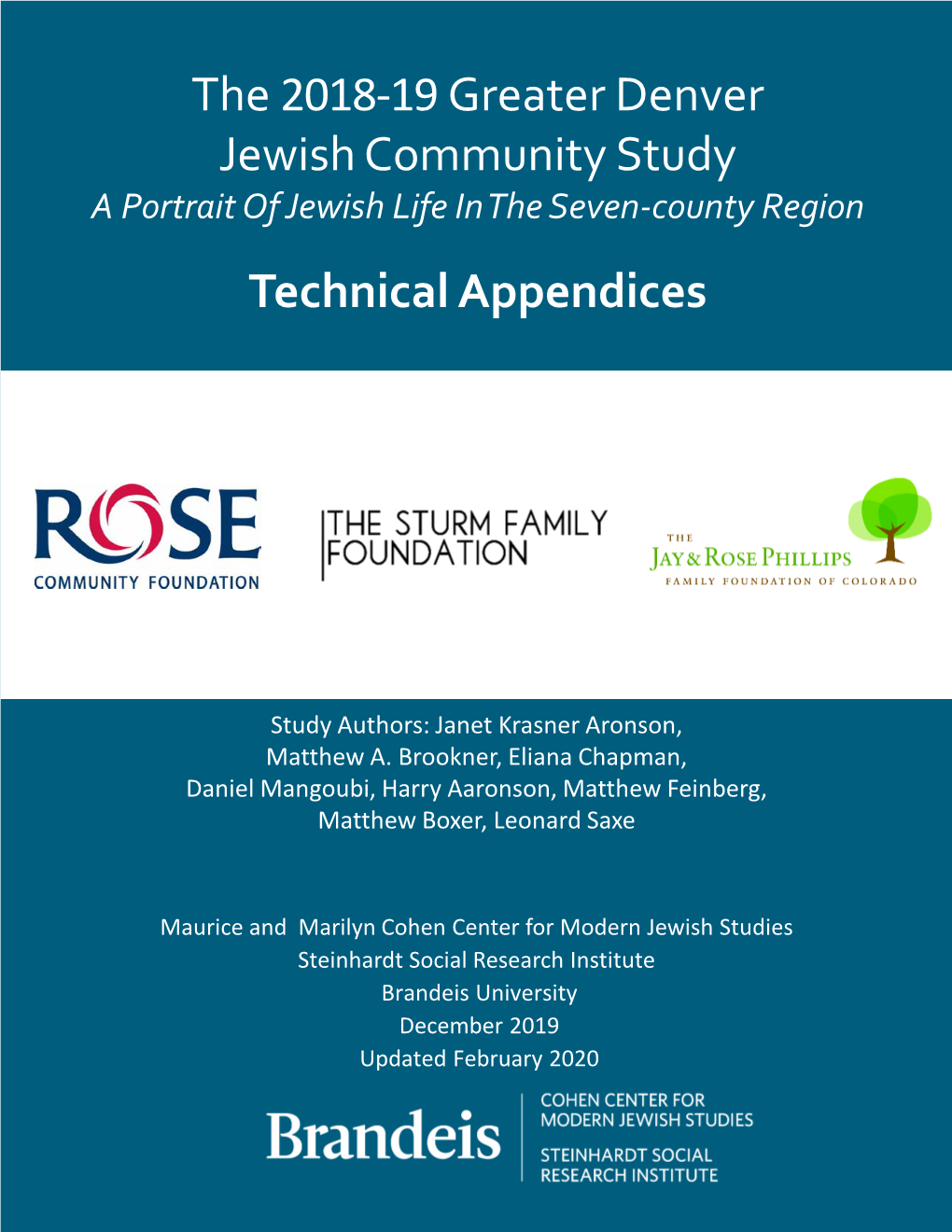 The 2018-19 Greater Denver Jewish Community Study Technical