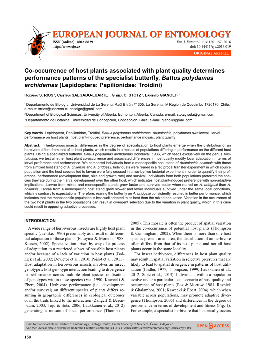 Co-Occurrence of Host Plants Associated with Plant Quality