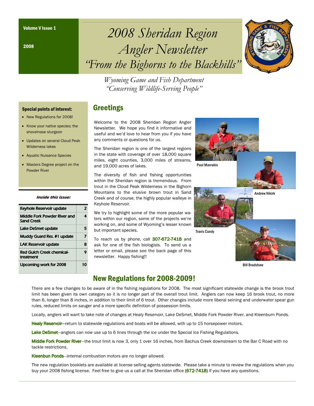 2008 Sheridan Region Angler Newsletter