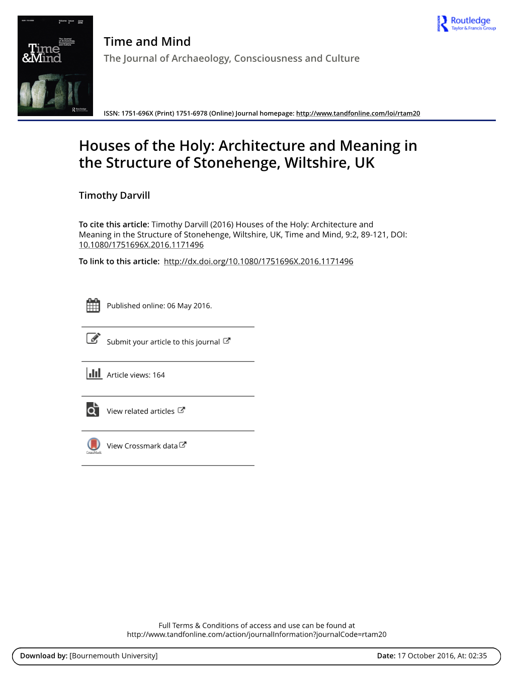 Houses of the Holy: Architecture and Meaningin the Structure Of