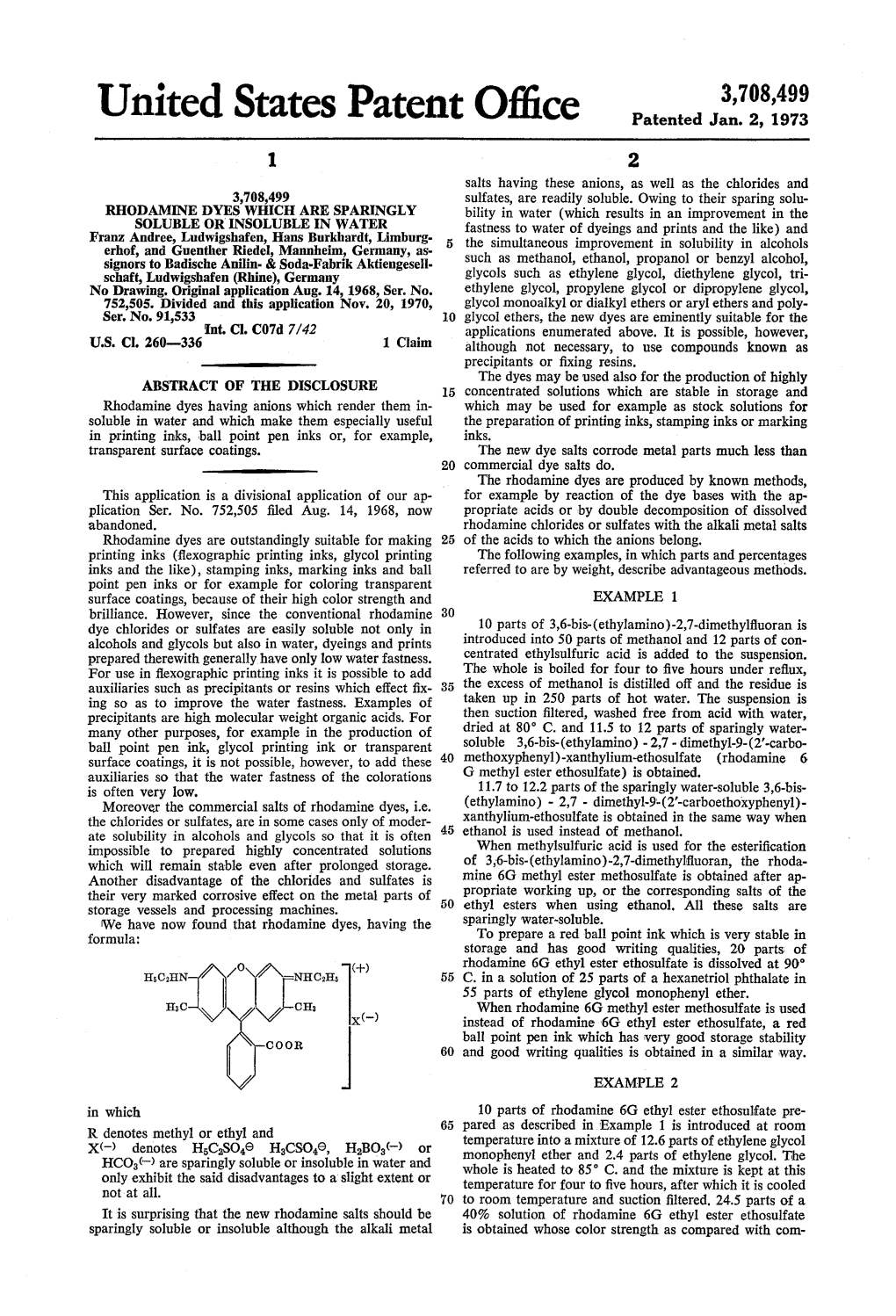 United States Patent Office Patented Jan