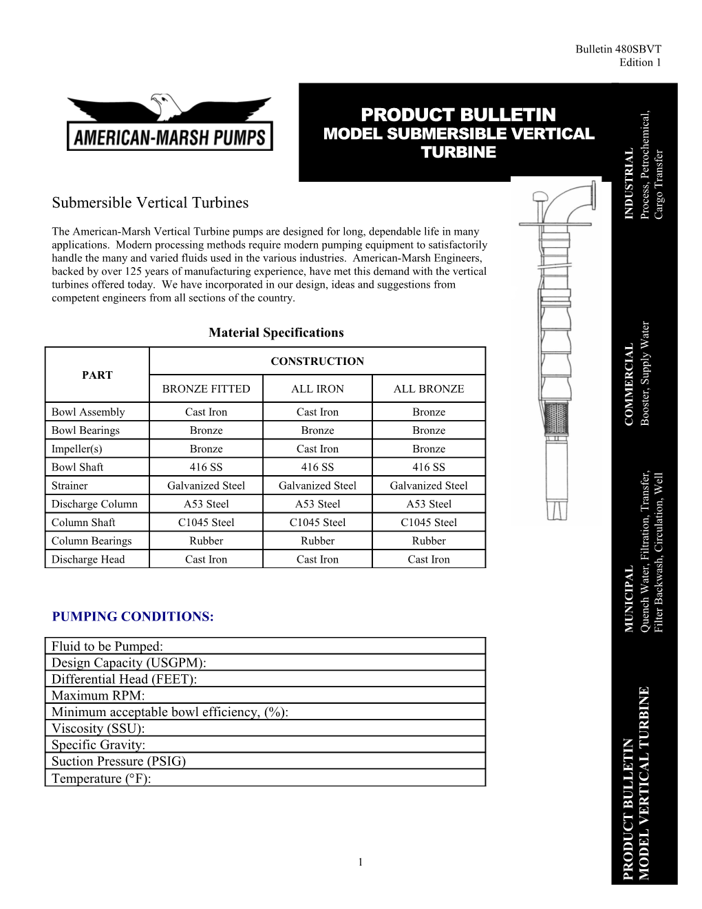 Model Submersible Vertical Turbine