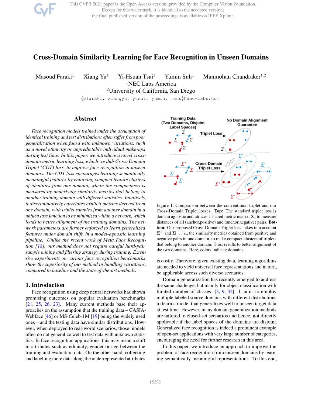 Cross-Domain Similarity Learning for Face Recognition in Unseen Domains