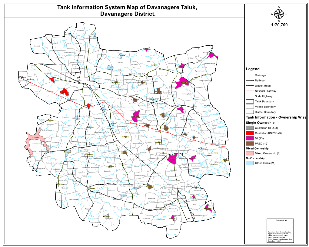 Tank Information System Map of Davanagere Taluk, Davanagere District