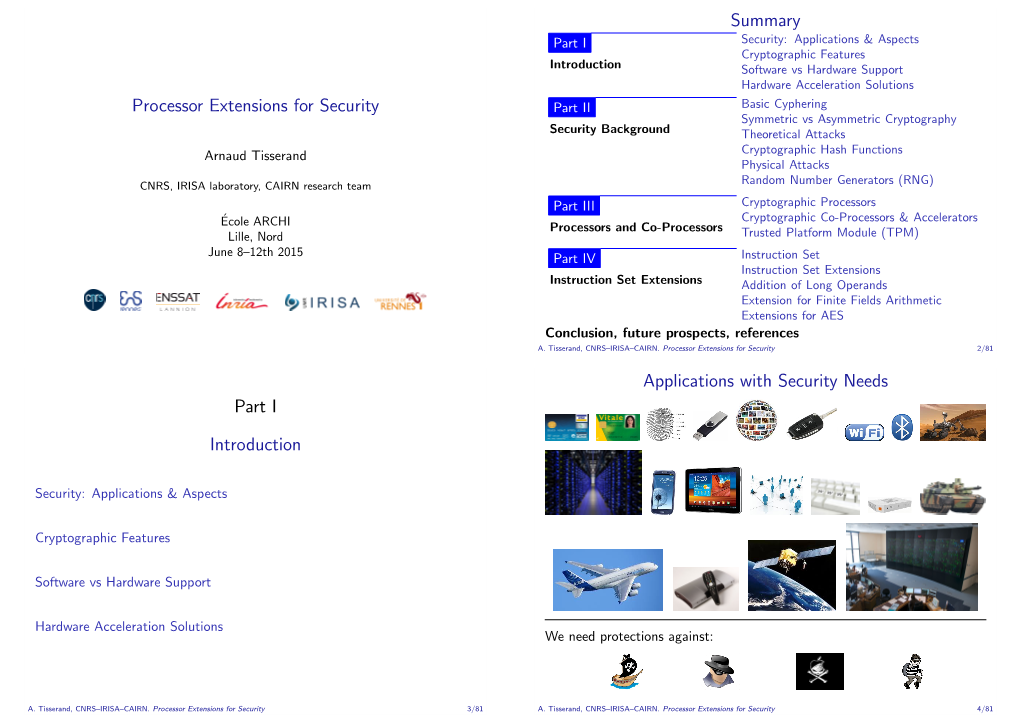 Processor Extensions for Security